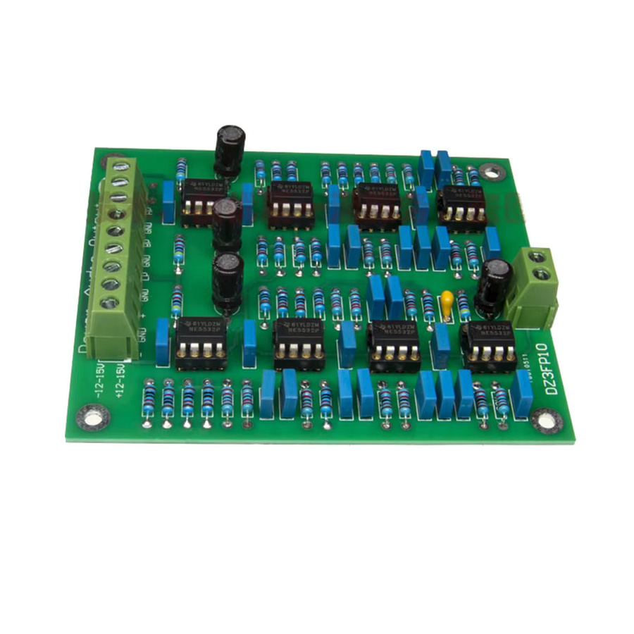 FARAJIAJ DIY-Kit Vorverstärker mit NE5532 Op und einstellbarem Drei-Wege-Frequenzweichenfilter für Höhen, Mitten und Bässe in Grün - Bild 2