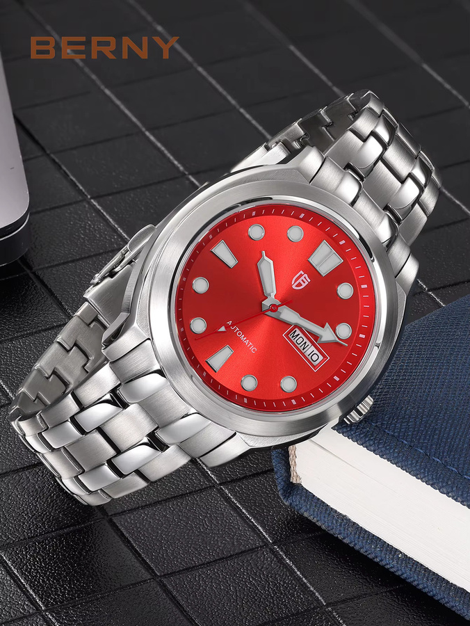 BERNY Armbanduhr Automatik, Edelstahl, Saphirglas, Herren - Bild 3