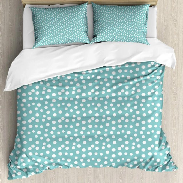Lodestar Bettbezug-Set mit Hibiskus-Motiv in Türkis, Retro-Design mit floralem Naturmuster, Material Polyester/Mikrofaser, B/H: 135 x 200 cm - Bild 1