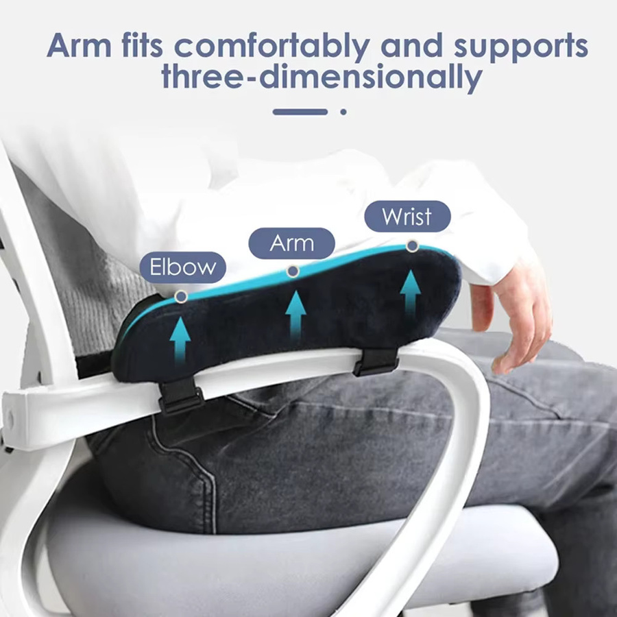 YQQGD Armlehnenkissen aus Memory Foam in Schwarz für Büro und Gaming-Stühle mit ergonomischer Konturierung - Bild 5