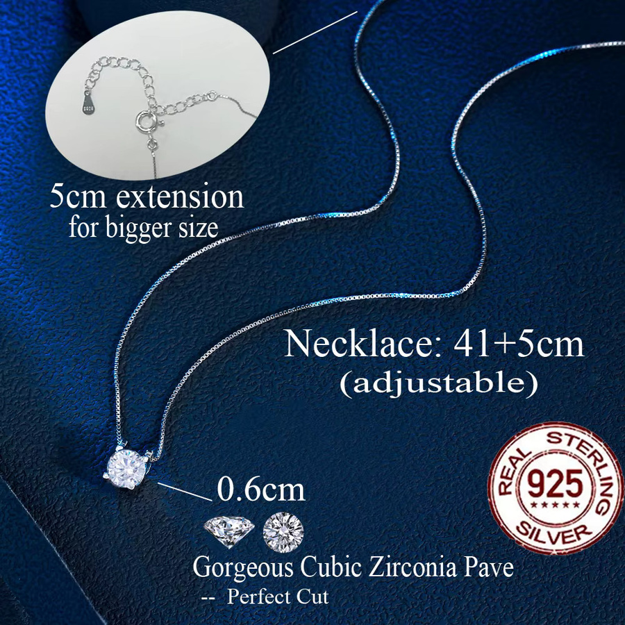 CWWZircons Halskette, 925 Silber, Zirkonia, Damen - Bild 2