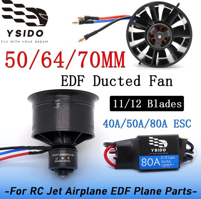 YSIDO EDF Impeller Bürstenloser Motor, Power Combo für RC Jet Flugzeug - Bild 1
