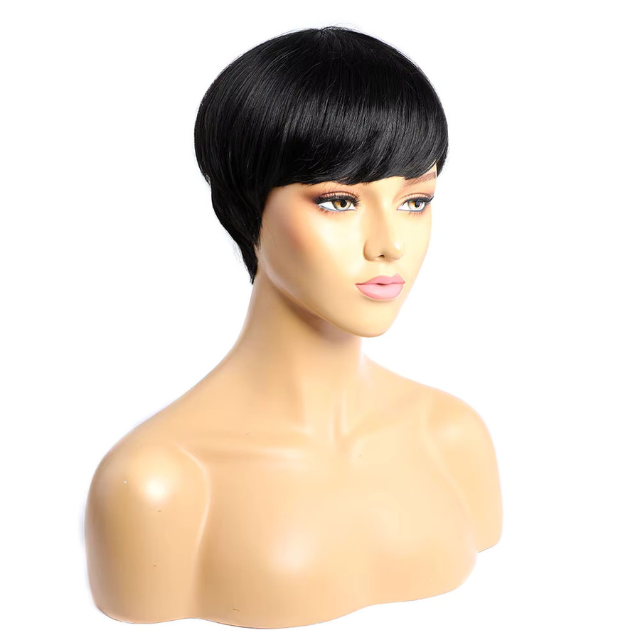 Lolely Dream Pixie-Cut-Perücke, Echthaar, schwarz, glatt, Damen - Bild 2