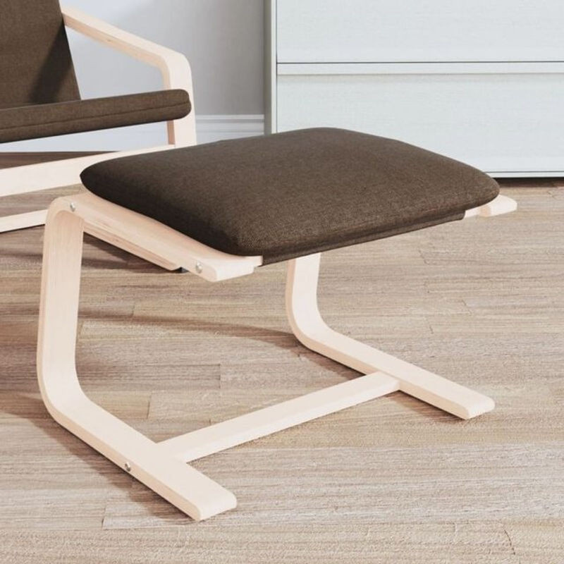 Vidaxl Polsterhocker in Braun aus Stoff und Massivholz im modernen skandinavischen Design B/T/H: 51 x 41 x 40 cm - Bild 1