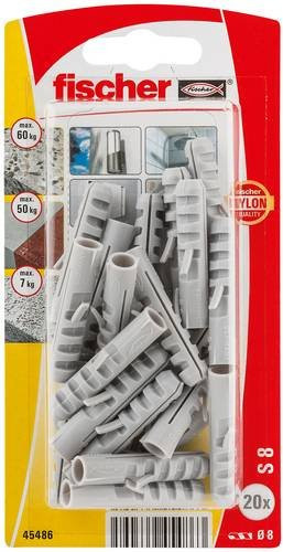 Fischer Spreizdübel S 8 GK aus Nylon für Beton, 20 Stück, Länge: 40 mm - Bild 1