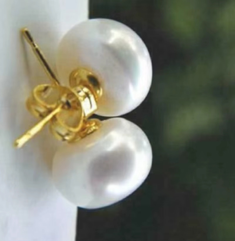 RWBUY Akoya Perlenohrringe, 14k Gold, Weiß - Bild 4