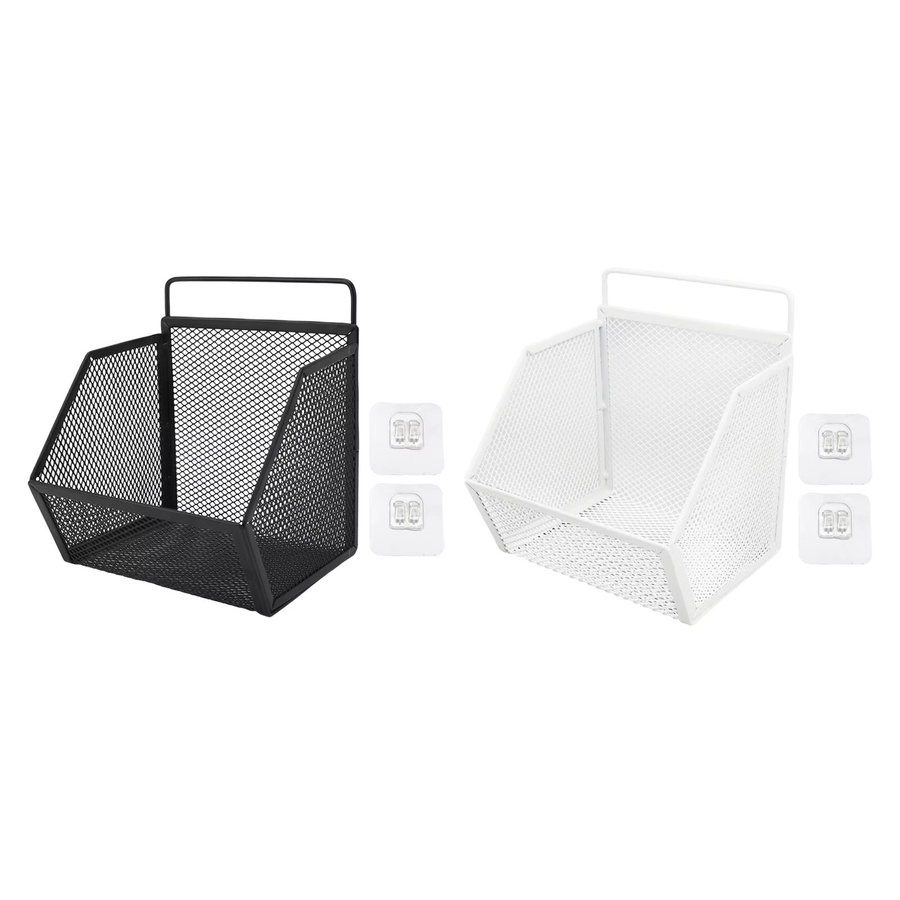 TOPINCN Hängender Drahtkorb aus Metall mit Selbstklebebefestigung für Küche und Bad, B/T/H: 13,2 x 10 x 15 cm - Bild 2