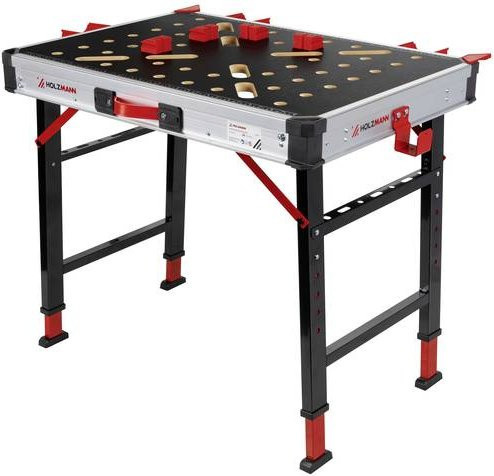 Holzmann Maschinen FLEX01 Mobiler klappbarer Arbeitstisch aus Holz und MDF in Schwarz mit 15 kg Gewicht - Bild 1