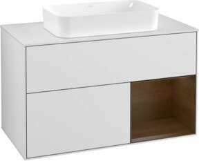 Villeroy & Boch Waschtischunterschrank Finion mit Abdeckplatte, Weiß lackiert, B: 100 cm, T: 50,1 cm - Bild 1