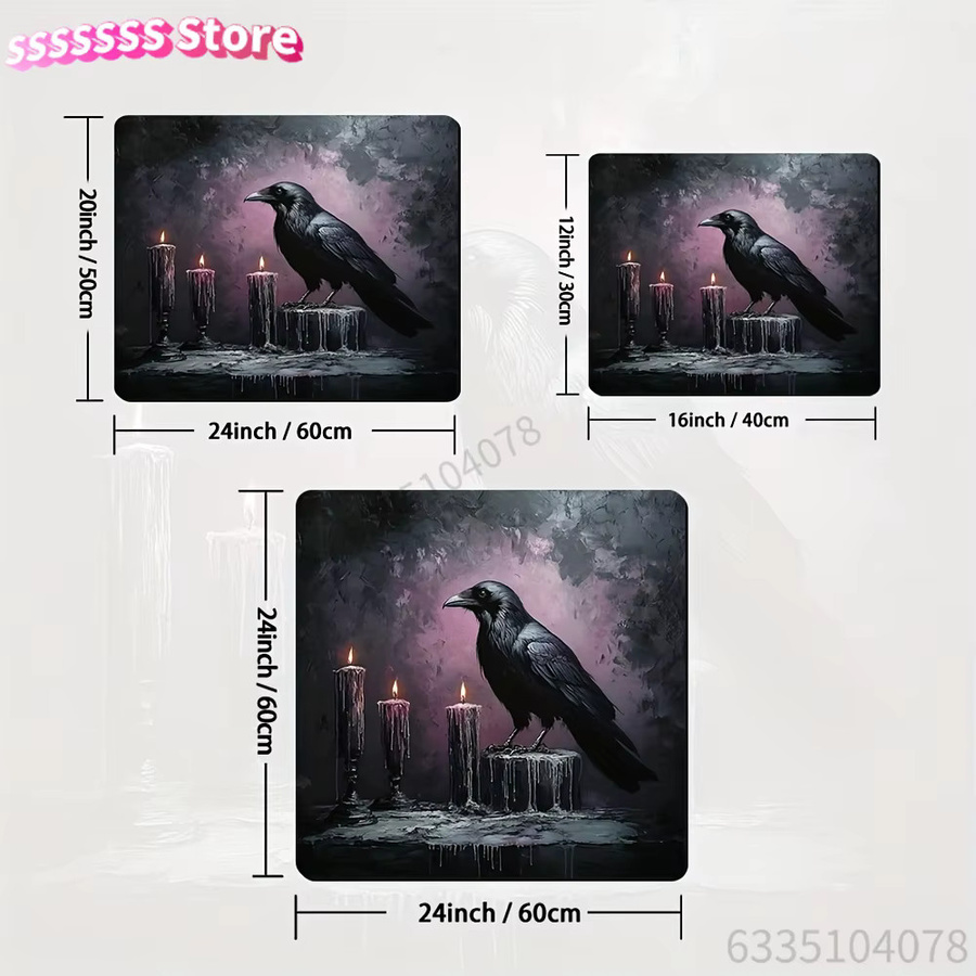 Haier Gothic Raven & Candles Abtropfmatte und Abdeckung für Waschmaschine und Trockner, Mehrfarbig - Bild 3