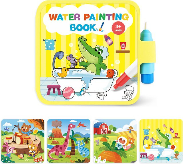 Wiederverwendbares Wasser-Malbuch, Magisches Aquarell-Malbuch, Tiere, ab 3 Jahre - Bild 1