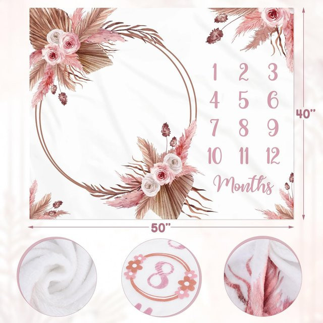 VIKAMA Baby Winddecke im Boho-Stil mit floralem Design für Mädchen - Bild 1