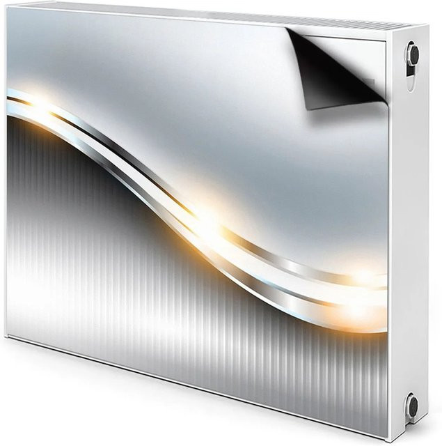 Tulup Magnetfolie für Heizkörper mit Metallabstraktion in Grau, B: 90 cm, H: 60 cm - Bild 1