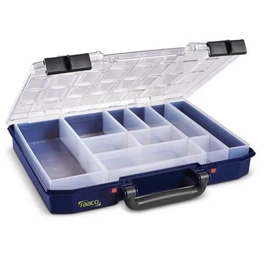 Raaco CarryLite 55 4x8-10 Sortimentskoffer in Blau und Transparent, B: 337 mm, T: 278 mm, H: 57 mm - Bild 2