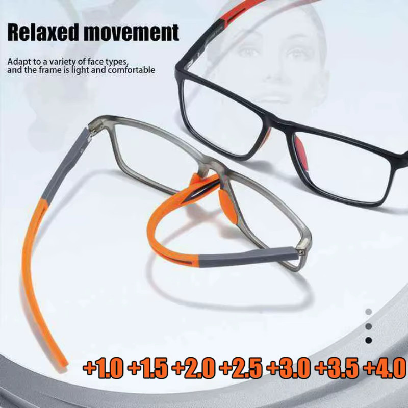 MOYOKA Lesebrille, quadratischer Rahmen, Vollrand, transparent, Blaulichtfilter - Bild 2