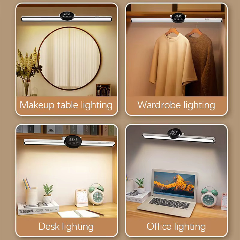 Lyfs LED Schreibtischlampe in Weiß mit magnetischer Uhr, stufenlos dimmbar und USB wiederaufladbar, Höhe: 55 cm - Bild 2