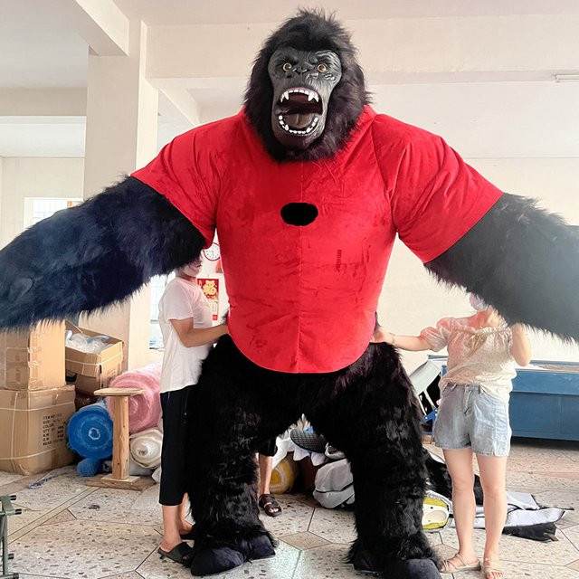 Gorilla-Maskottchen-Kostüm, King Kong, aufblasbares Kostüm, 2,6 Meter - Bild 1