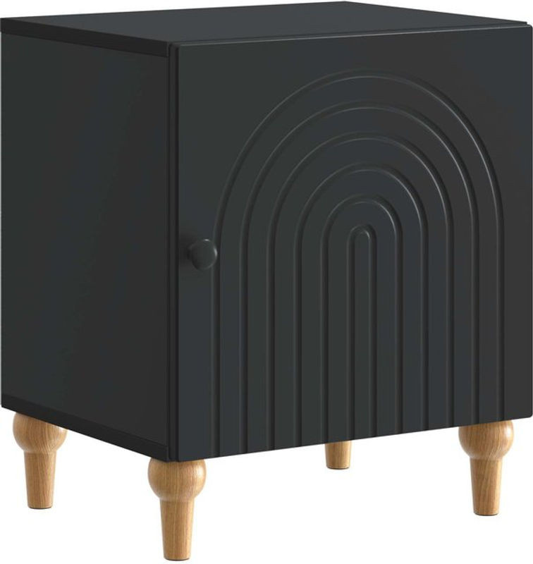 Nachttisch vidaXL in Schwarz aus Holzwerkstoff im Modern Retro Design, B/T/H: 43 x 34,5 x 50 cm - Bild 1