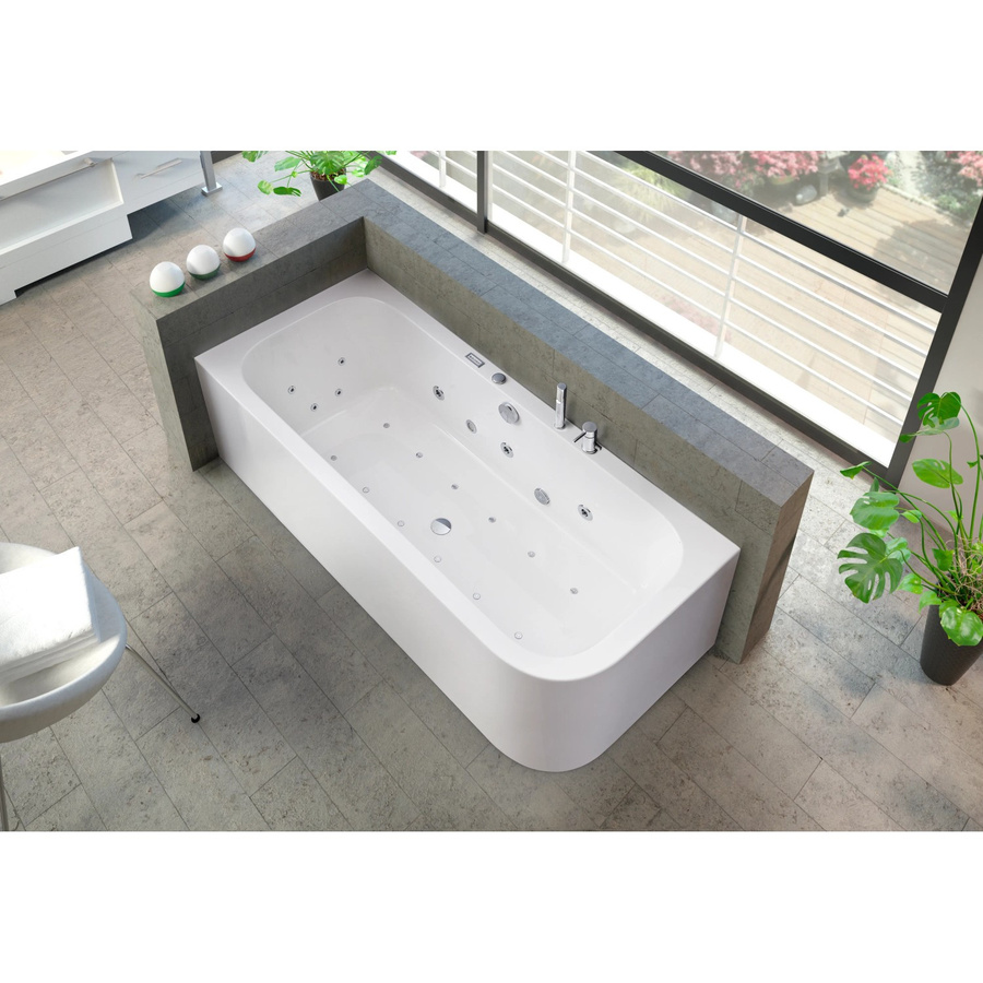 Ottofond Whirlpool-Komplettset Spirit in Weiß mit Farblichttherapie, Air-Jets, Water-Jets und Wasserheizung, B/T/H: 180 x 80 x 60 cm, Ausführung Rechts - Bild 2