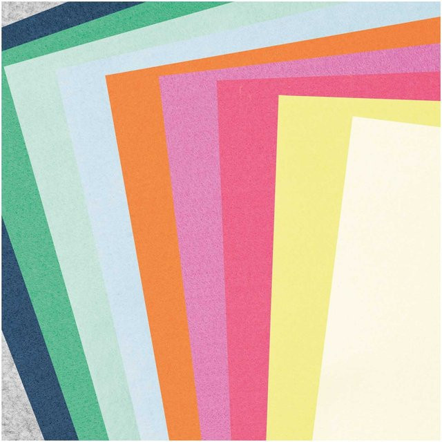 Rico Design Filz-Plattenset Fashion in 10 Farben, Stärke: 1 mm, B x H: 20 x 30 cm - Bild 1