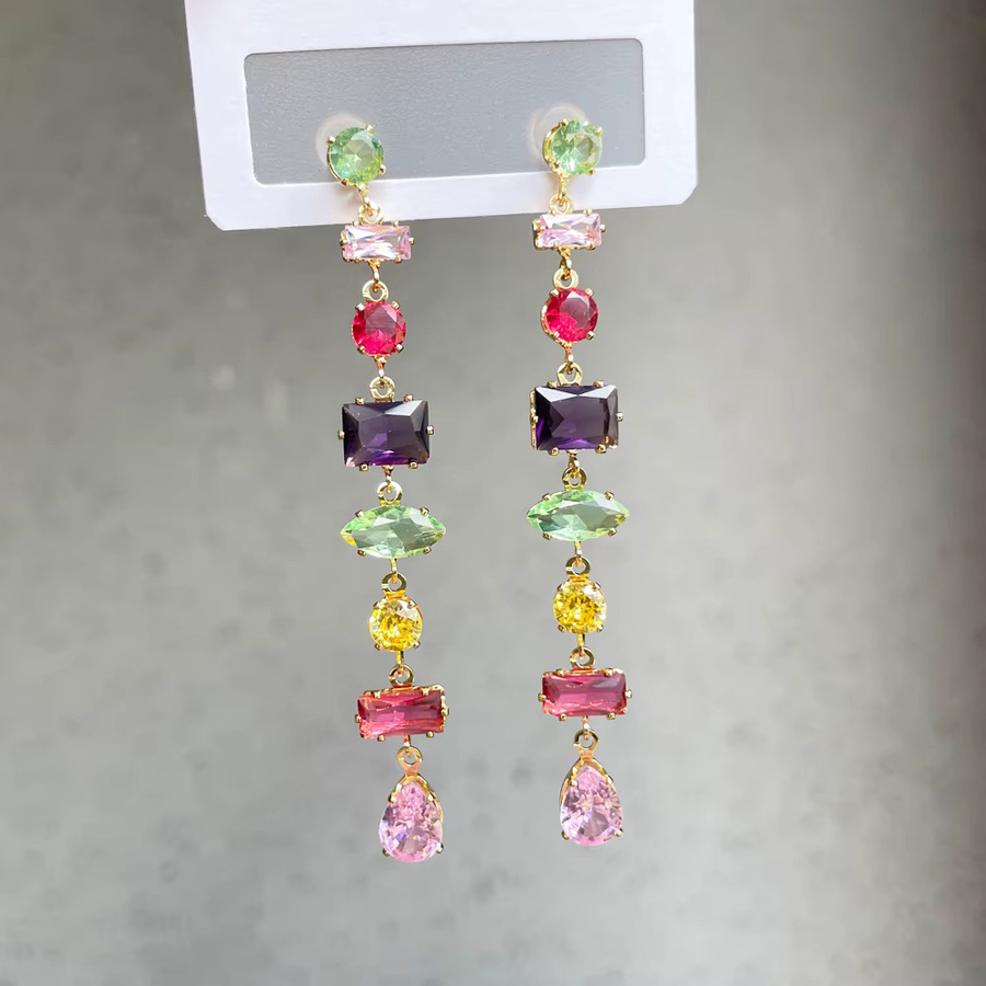 MEISHICHAO Ohrringe, Regenbogen Kristall, Zirkonia, Damen - Bild 3