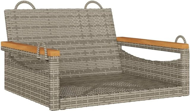 furnicato Hängesessel Grau aus PE-Rattan, B/T/H: 63 x 62 x 40 cm - Bild 1