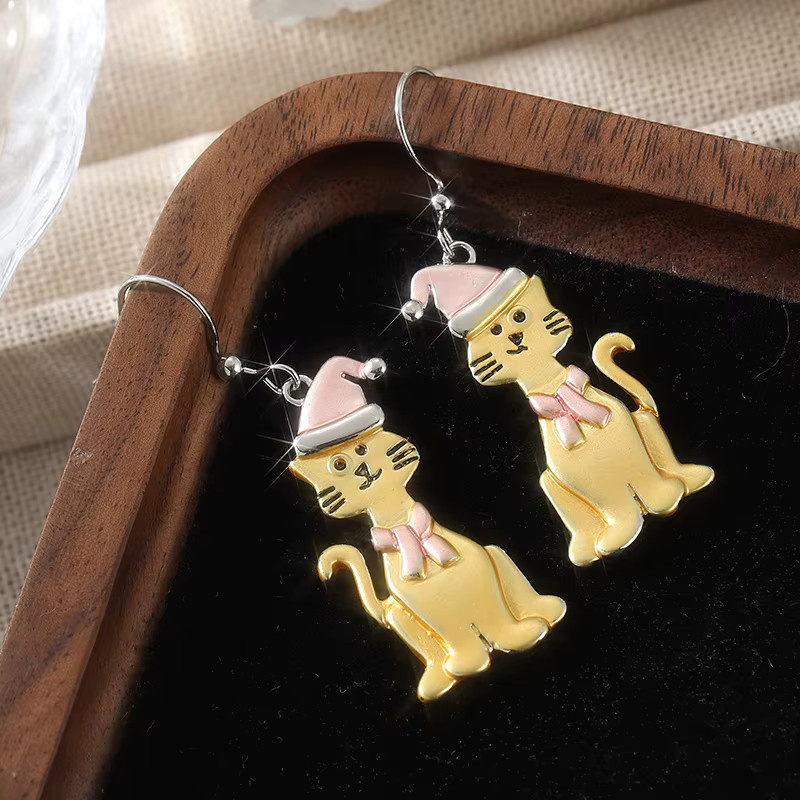 YoYo Katzen-Tropfenohrringe, Gold, Damen - Bild 2