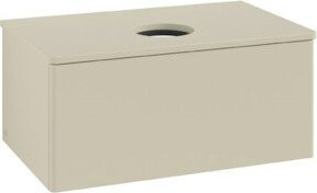 V&B Waschtischunterschrank Antao ohne Frontstruktur in Silbergrau Lack, B/T/H: 80 x 36 x 50 cm - Bild 1