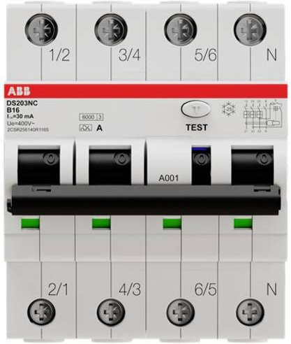 ABB RCBO FI-Schutzschalter und Leitungsschutzschalter 4polig in Weiß - Bild 1