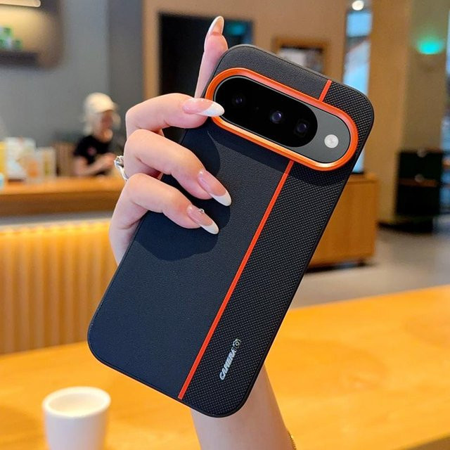 Ultradünne PU-Leder Schutzhülle für Google Pixel 10 Pro XL, Google Pixel 10 Pro und Google Pixel 10 in Farbiger Spleißung (Schwarz, Weiß, Grau) - Bild 1