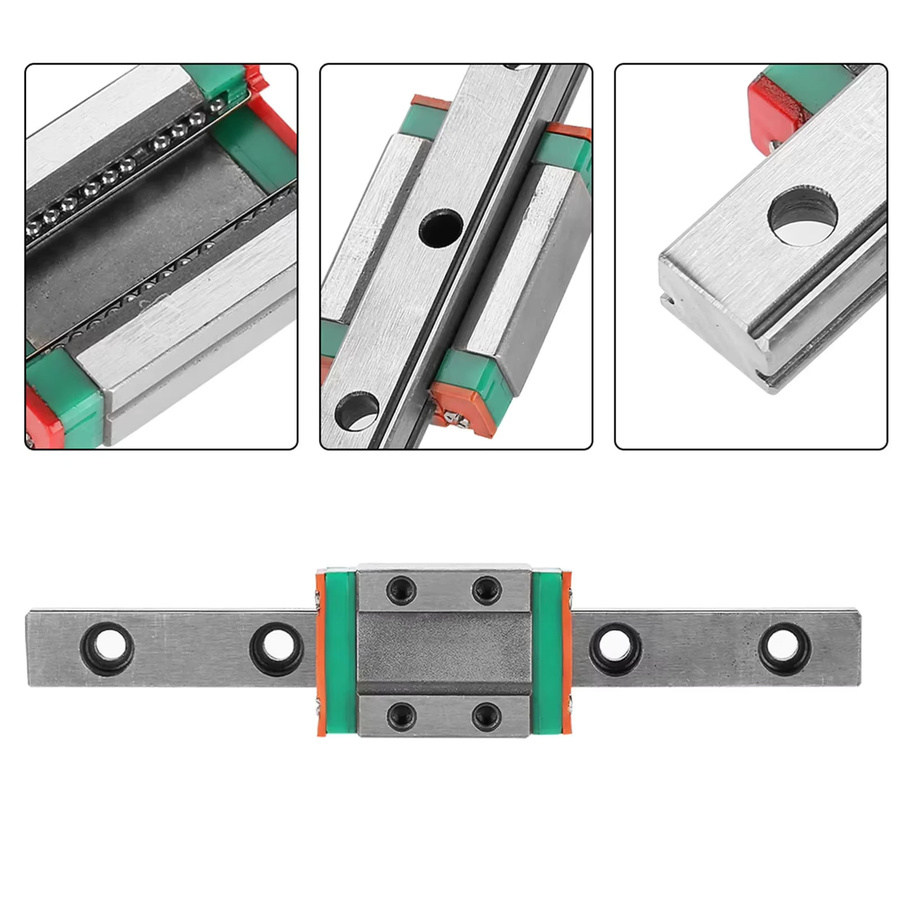 LML9B Miniatur-Linearschiene mit Gleitblock und Schienenwagen in Silber, Breite: 9 mm - Bild 3