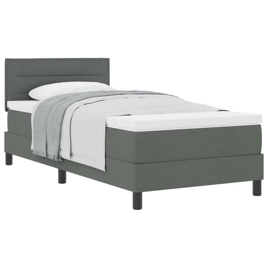 vidaXL Boxspringbett mit Matratze Hybrid-Design in Grau mit Taschenfederkern, B/T/H: 80 x 200 x 140 cm - Bild 2