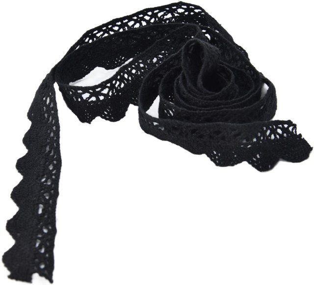 Igeteck Spitzenband aus Baumwolle als DIY Netz in Schwarz, Breite: 2 cm, Länge: 18,28 m - Bild 1