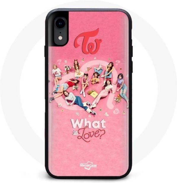 MANIACASE iPhone XS Hülle mit TWICE Rotes Logo Plakat What Is Love in Rot und Pink - Bild 1