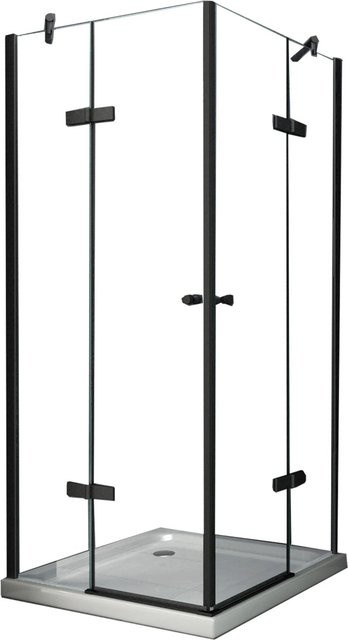 Glasdeals Duschkabine CORNO Eckdusche mit 8 mm Glas in Schwarz, B/T/H: 80 x 80 x 195 cm - Bild 1