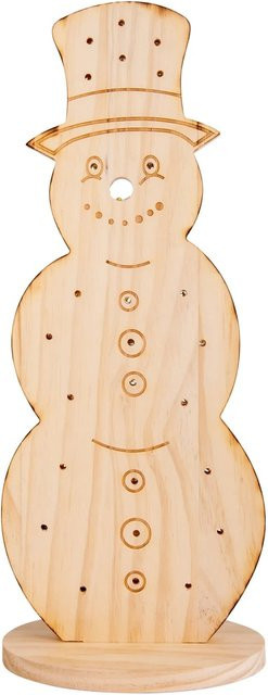 Näve Outdoor LED Weihnachtsdeko Snowy aus Holz in Braun und Beige, Höhe: 50 cm - Bild 1