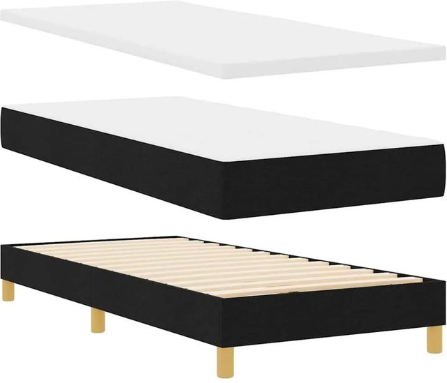 vidaXL Boxspringbett mit Matratze Schwarz B/T: 80 x 200 cm - Bild 1
