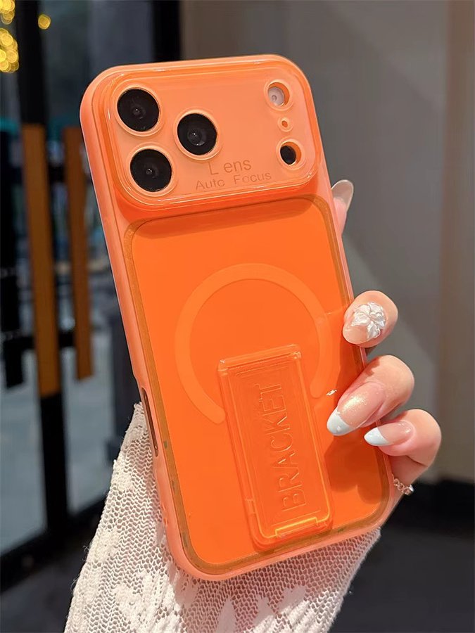 SUNWARD Stoßfeste Klappständerhülle aus weichem TPU für iPhone, Transparent/Matt - Bild 2