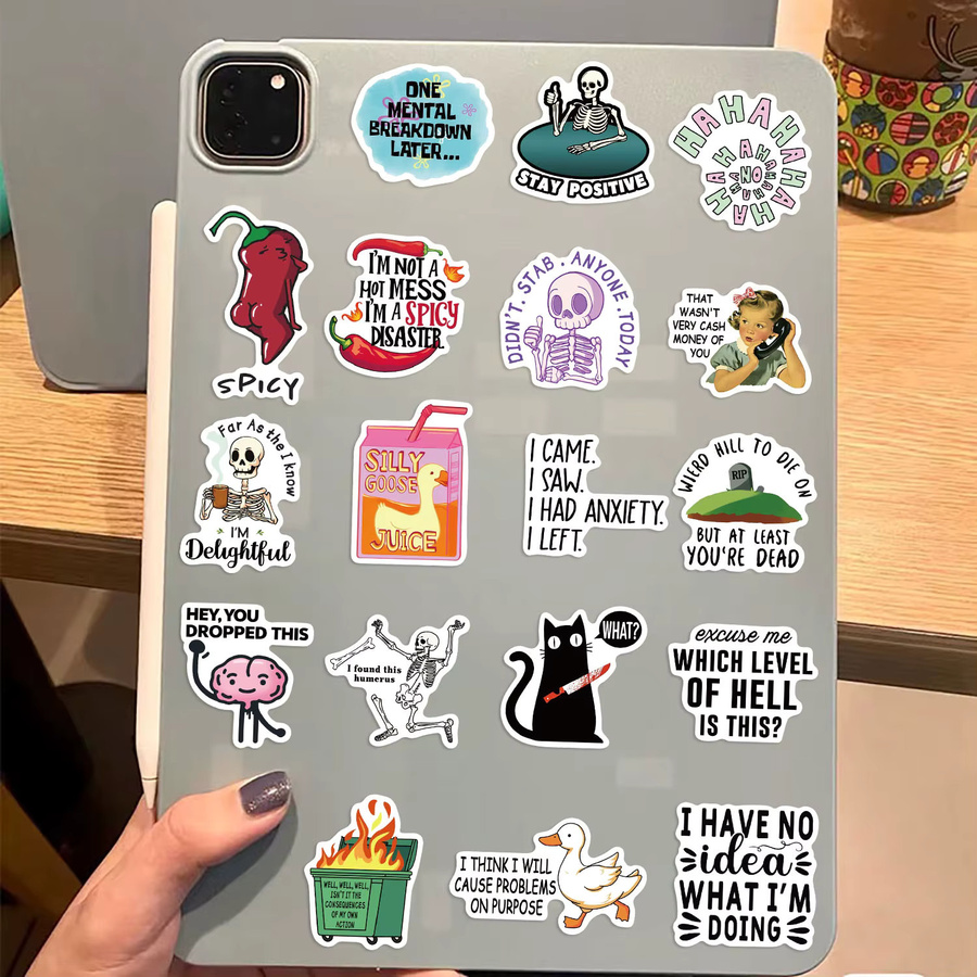 50 Stück kreative Snarky Meme Aufkleber in Multicolour, wasserfeste dekorative Aufkleber für Laptop, Handyhüllen und Gepäck - Bild 2