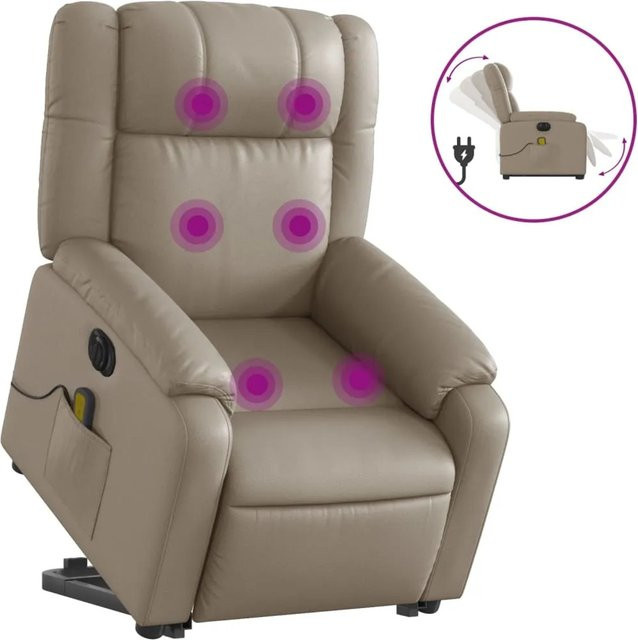 vidaXL Massagesessel mit elektrischer Aufstehhilfe in Cappuccino aus Kunstleder Modell 3 - Bild 1