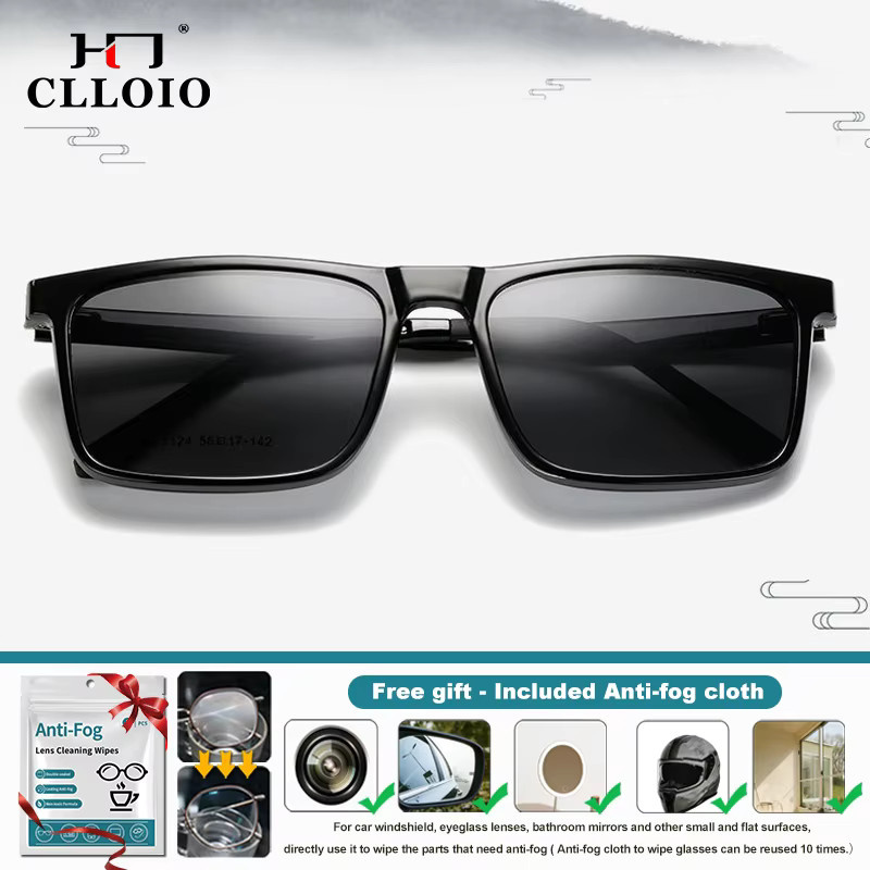 CLLOIO Sonnenbrille, rechteckig, Vollrand, Kunststoff, schwarz, polarisiert - Bild 2