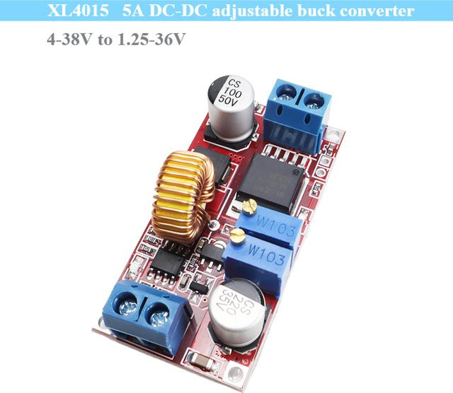 XL4015 Mini 5A DC-DC Step Down Modul Einstellbarer Buck Converter 4-38V zu 1,25-36V Spannung Regler für DIY Projekte - Bild 1