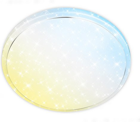 Briloner LED Deckenleuchte mit Sternen, 22 W, weiß matt, dimmbar mit Fernbedienung - Bild 1