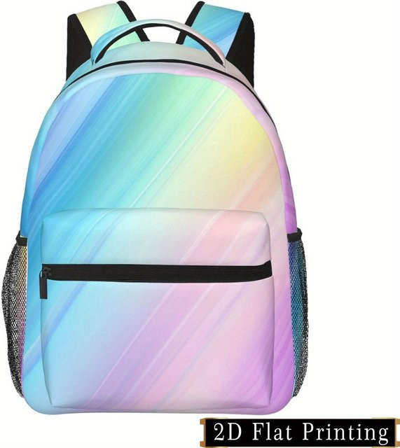 Fancy Style Studio Rucksack mit irisierendem Blau-Lila Kunstdruck für iPad und Laptop mit verstellbaren Trägern und mehreren Fächern - Bild 1