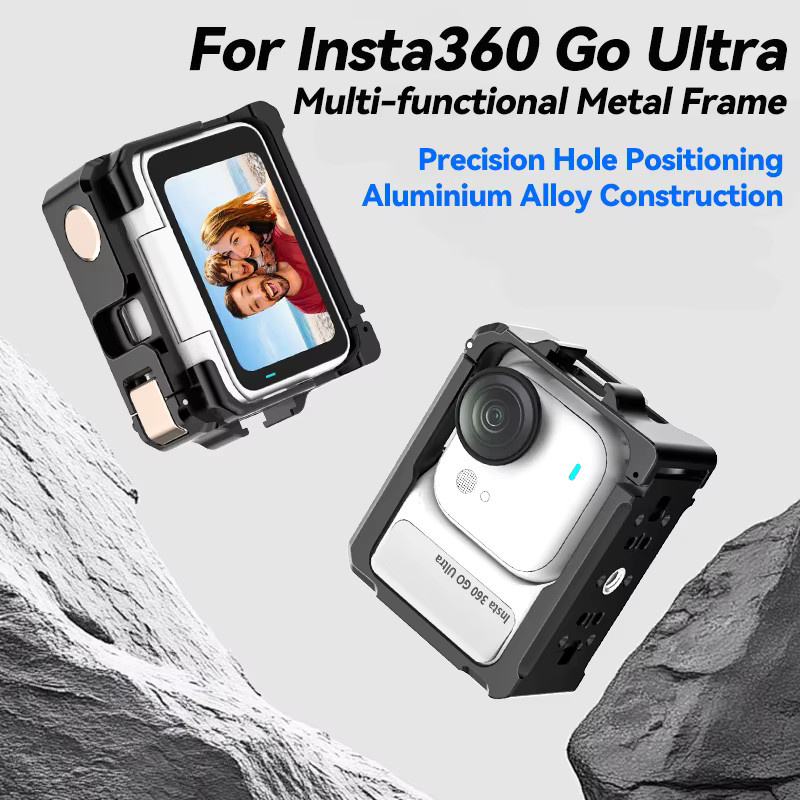 Insta360 GO Ultra Schutzrahmen aus Aluminiumlegierung in Schwarz mit erweiterbarem Kaninchenkäfig für deine Actioncam - Bild 2