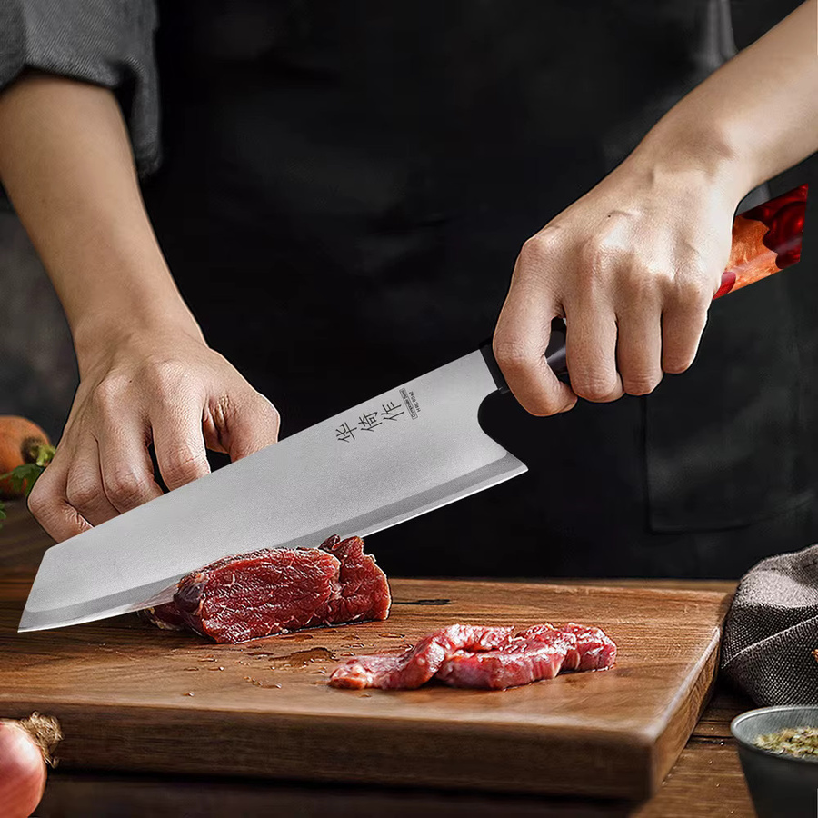 TUEWHO Kiritsuke-Kochmesser aus 440C-Verbundstahl mit Holzgriff, 8 Zoll (20,32 cm) professionelles japanisches Küchenmesser für Fleisch und Gemüse - Bild 4