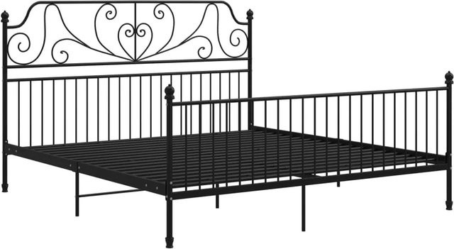 vidaXL Bettgestell aus Metall in Schwarz Matt, B/T/H: 180 x 200 x 124 cm - Bild 1