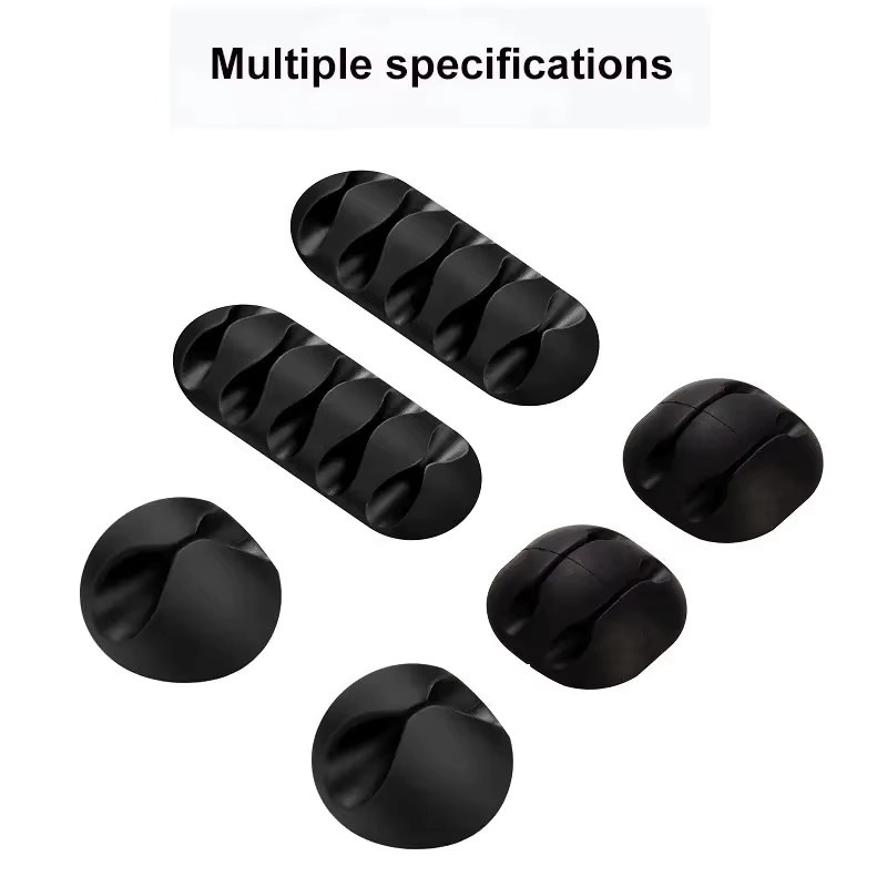 Selbstklebende Silikon Kabel Organizer und USB-C Kabel Wickler für Maus, Tastatur und Headset in Schwarz und Grau - Bild 1