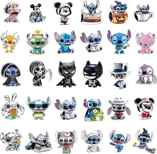 Potdemiel Perlenanhänger 925 Silber, Stitch Kürbis, Verspielt - Bild 1
