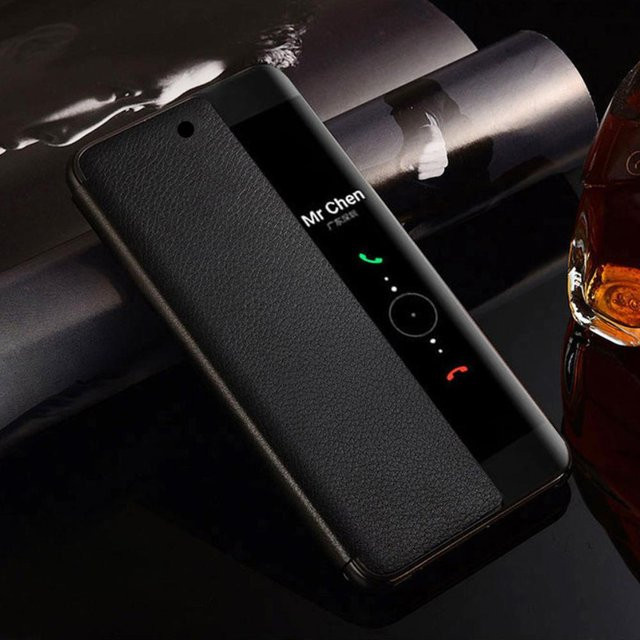Smart View Klapphülle für Huawei P50 Pro P40 P30 Lite P20 P10 Plus Mate 20 Lite Mate 30 Pro mit Auto Sleep Wake Up Funktion in Schwarz - Bild 1